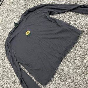 Gray Long Sleeve Crop Top